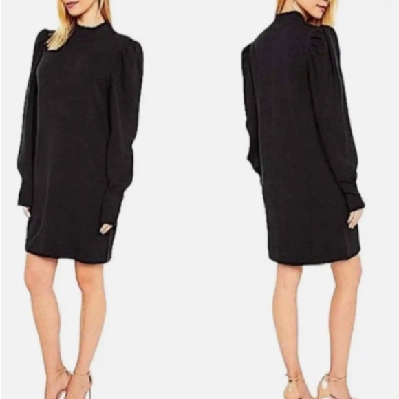 WAYF Nordstrom Lola Puff Sleeve Sweater Dress Black X-Small NWT - Picture 2 of 4
